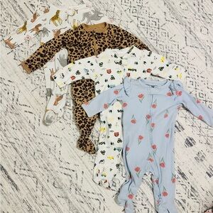 3-6 month footed sleeper bundle